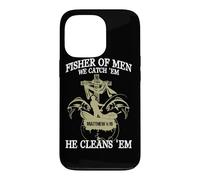 Carcasa para iPhone 13 Pro Fisher of Men We Catch 'Em, Él los Limpia (Mateo 4:19)