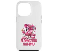 Carcasa para iPhone 13 Pro Flamazing Sammy Pink Flamingo Tropical Beach Trip Mujer