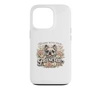 Carcasa para iPhone 13 Pro Florece con tu Regalo Floral para mamá de Bulldog Francés