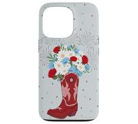 Carcasa para iPhone 13 Pro Flores de Botas de Vaquero del 4 de Julio
