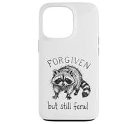 Carcasa para iPhone 13 Pro Forgiven but Still Feral Mapache Meme Cristiano Divertido