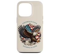Carcasa para iPhone 13 Pro Founded and Standing in Faith Vintage Watercolor Eagle 1776