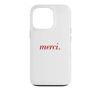 Carcasa para iPhone 13 Pro Francés Diciendo Merci París Vacaciones francés Cita
