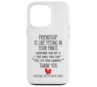 Carcasa para iPhone 13 Pro Friendship is Like Peeing In Your Pants Best Friend Coworker