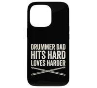 Carcasa para iPhone 13 Pro Funny Dad Vintage Papa Rock Metal Tambores Hits Music Gift