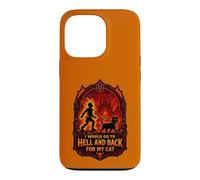 Carcasa para iPhone 13 Pro Funny Halloween I'D IR AL Infierno Y Volver para MI Gato
