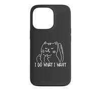 Carcasa para iPhone 13 Pro Funny I do What I Want Cat Flipping The Bird Offensive