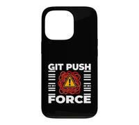 Carcasa para iPhone 13 Pro Funny Programmer Coding Git Push Force Warning