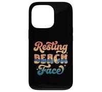 Carcasa para iPhone 13 Pro Funny Resting Beach Face Summer and Beach Cute Ocean Lovers