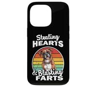 Carcasa para iPhone 13 Pro Funny Retro Vintage Stealing Hearts Farts Boxer Dog Lover