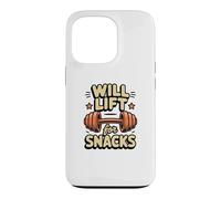 Carcasa para iPhone 13 Pro Funny Will Lift For Snacks Sarcástico Fitness Entrenamiento Citas