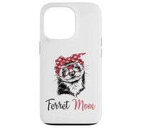 Carcasa para iPhone 13 Pro Funny Womens Girls Glasses Bandana Mom Ferret Lover