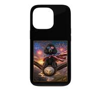 Carcasa para iPhone 13 Pro Gafas con diseño de Perro caniche Negro sobre águila Calva con Bandera Americana