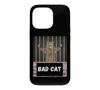 Carcasa para iPhone 13 Pro Gato Malo Gato detrás de Las rejas Divertida Cita sarcástica Diciendo fo