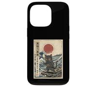 Carcasa para iPhone 13 Pro Gato Negro Samurai Ukiyo-e Guerrero Japonés Vintage Art