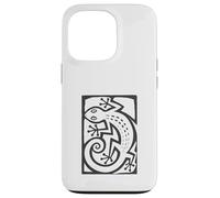Carcasa para iPhone 13 Pro Gecko Linocut Style Minimalista Animal Art