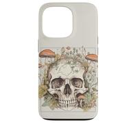 Carcasa para iPhone 13 Pro Goblincore Aesthetic Vintage Botanical Mushrooms Skull