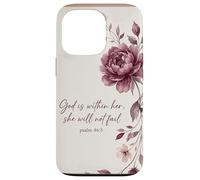 Carcasa para iPhone 13 Pro God is Within Her, She Will Not Fail Cristiana Flores Fe Art