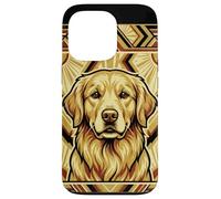 Carcasa para iPhone 13 Pro Golden Retriever Retro de Estilo Art Decó