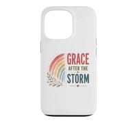 Carcasa para iPhone 13 Pro Gracia después de la tormenta Boho Rainbow Oración Cristiana Positiva