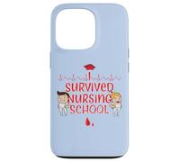Carcasa para iPhone 13 Pro Graduación Divertida de I Survived Nursing School