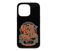 Carcasa para iPhone 13 Pro Grill Chill Dad Life Funny BBQ Smoker Happy Father's Day