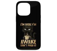 Carcasa para iPhone 13 Pro Grumpy Black Cat Coffee, Estoy Despierto, no Mejora su Estado de ánimo por la mañana