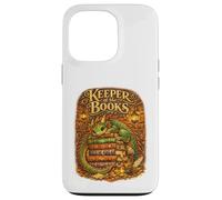 Carcasa para iPhone 13 Pro Guardián de los Libros Lindo Dragón Fantasía Library Reader Book