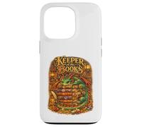 Carcasa para iPhone 13 Pro Guardián de los Libros Lindo Dragón Fantasía Library Reader Book