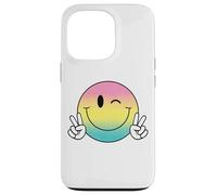 Carcasa para iPhone 13 Pro Guiñando Sonrisa Cara Peace Camisa Lindo Guiño Feliz Cara Sonriente
