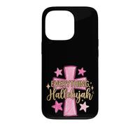 Carcasa para iPhone 13 Pro Hallelujah Christian Girls Pink Cross Preppy Doodles Stars