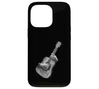 Carcasa para iPhone 13 Pro Hand Drawn Guitar Sketch Design, Expressive Acoustic Music