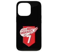 Carcasa para iPhone 13 Pro Happy 7th Birthday Boy Red Color Ice Hockey Theme