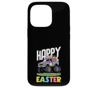 Carcasa para iPhone 13 Pro Happy Easter Monster Truck Purple Pickup Basket Huevos Niños