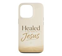 Carcasa para iPhone 13 Pro Healed in The Name of Jesus - Cross at Sunrise