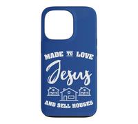 Carcasa para iPhone 13 Pro Hecho para amar a Jesús y Vender Casas Creencia Agente inmobiliario Cristiano