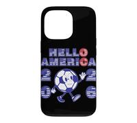 Carcasa para iPhone 13 Pro Hello America Soccer 2026 Anfitrión Fan Football Art
