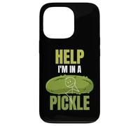 Carcasa para iPhone 13 Pro Help I'm In A Pickle Sarcástico Juego de Palabras Divertido para el Amante de los pepinillos