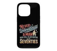 Carcasa para iPhone 13 Pro Hombre Que todavía Toca la Guitarra en Sus Setenta Guitarrista Retro