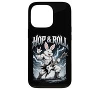 Carcasa para iPhone 13 Pro Hop and Roll Heavy Metal Bunny Rabbit Guitarra Eléctrica Rocker