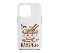 Carcasa para iPhone 13 Pro Hopeless Ramentic Lindo Kawaii Ramen Fideos Pun Texto Blanco