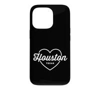 Carcasa para iPhone 13 Pro Houston Texas Love Heart Retro Script Travel America Dark