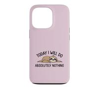 Carcasa para iPhone 13 Pro «Hoy no haré Absolutamente Nada» Cita Divertida de un Perezoso