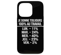 Carcasa para iPhone 13 Pro Humour Travail Français Blague Bureau Pourcentage Ironique