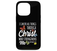 Carcasa para iPhone 13 Pro I Can Do All Things Through Christ Buttefly Art Religious