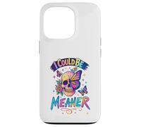 Carcasa para iPhone 13 Pro I Could Be Meaner Skull Butterfly Art, Dark Gothic Floral