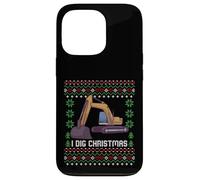 Carcasa para iPhone 13 Pro I Dig Christmas Excavator Suéter Feo de Navidad