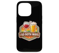 Carcasa para iPhone 13 Pro I Go Both Ways Funny Wine Beer Drinker Lover Cita Divertido Broma