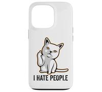 Carcasa para iPhone 13 Pro I Hate People Sign,Funny Cat Giving The Finger Flipping Off