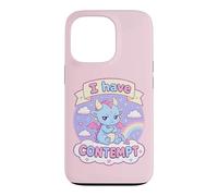 Carcasa para iPhone 13 Pro I Have Contempt Cute Kawaii Dragon Sarcástico Mood Art Rosa